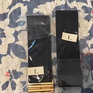 Black Elastic Belts with Gold Buckle